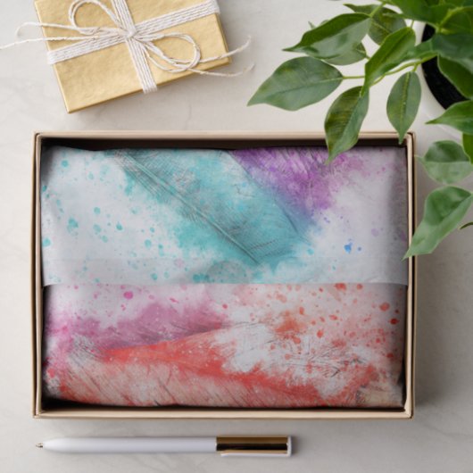 Mehrfarbenfeder-und Farben-Spritzer Seidenpapier (Geschenk)