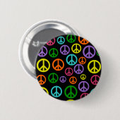 Mehrfarbenfriedenszeichen Button (Vorne & Hinten)