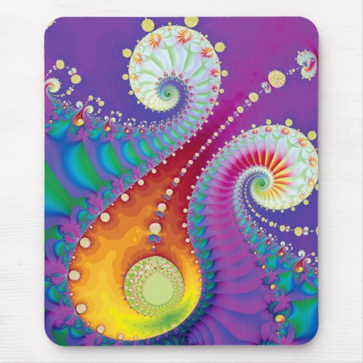 Mehrfarbenfrühlings-Spirale-Fraktal Mousepad (Vorne)