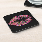 MehrfarbenGlitzer-Lippen #4 Getränkeuntersetzer (Linke Seite)