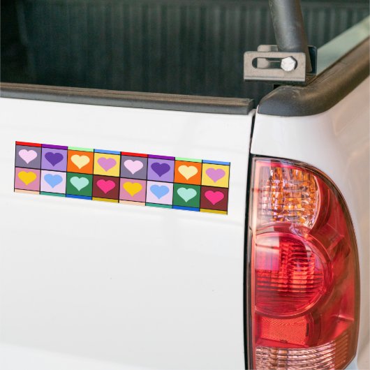 Mehrfarbenherz-Quadrate Autoaufkleber (Auf Lkw)