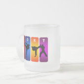 Mehrfarbenkarate-Emblem Mattglastasse (Vorderseite Links)