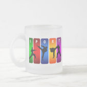 Mehrfarbenkarate-Emblem Mattglastasse (Links)