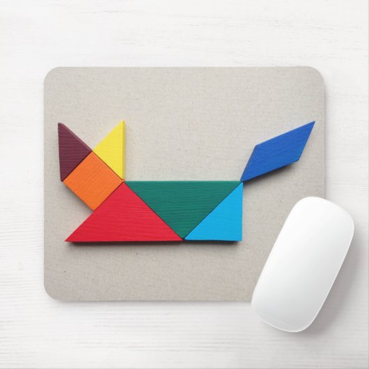 Mehrfarbenkatze Tangram Mousepad (Mit Mouse)