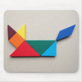 Mehrfarbenkatze Tangram Mousepad (Vorne)