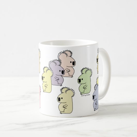 Mehrfarbenkoala-Tasse Kaffeetasse (VorderseiteRechts)