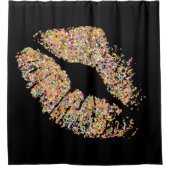 Mehrfarbenkorn-Glitzer-Lippen #2 Duschvorhang (Vorderseite)
