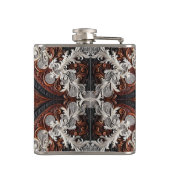 Mehrfarbenleder und elegante Spitzen Rustikale Hoc Flachmann (Rückseite)