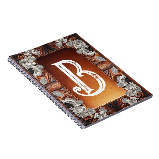 Mehrfarbenleder und elegante Spitzen Rustikale Hoc Notizblock (Rechte Seite)