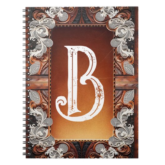 Mehrfarbenleder und elegante Spitzen Rustikale Hoc Notizblock (Vorderseite)