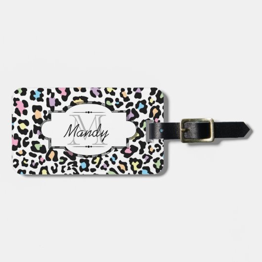 Mehrfarbenleopard-Druck-Gepäckanhänger Gepäckanhänger (Vorderseite horizontal)