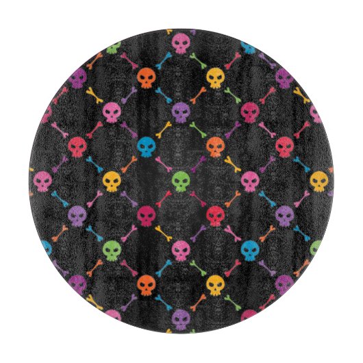 Mehrfarbenmuster mit den Schädeln Schneidebrett (Vorderseite)