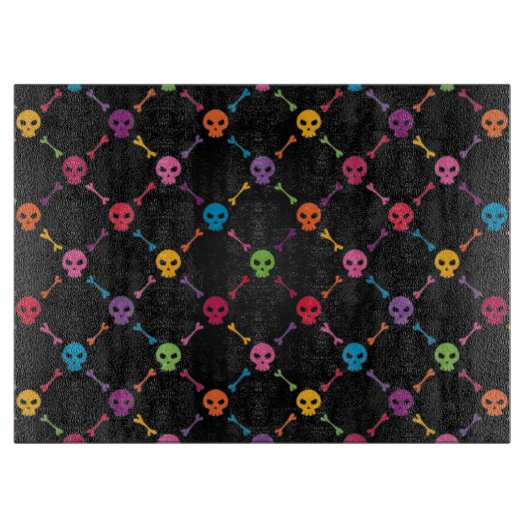 Mehrfarbenmuster mit den Schädeln Schneidebrett (Vorderseite)