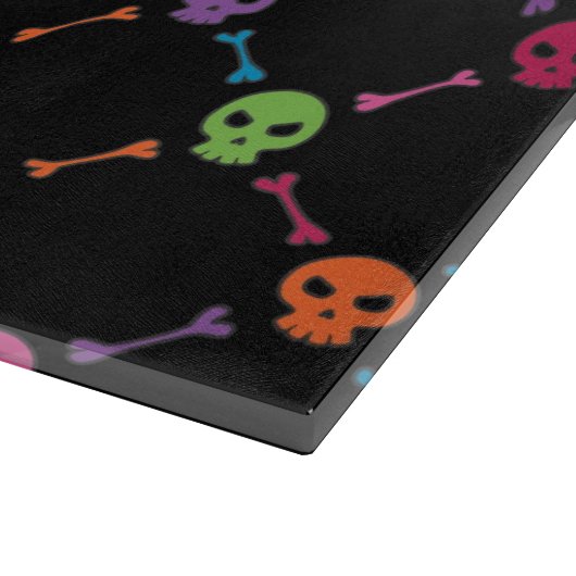 Mehrfarbenmuster mit den Schädeln Schneidebrett (Ecke)