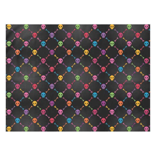 Mehrfarbenmuster mit den Schädeln Tischdecke (Vorderseite (Horizontal))