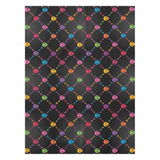 Mehrfarbenmuster mit den Schädeln Tischdecke (Vorderseite)