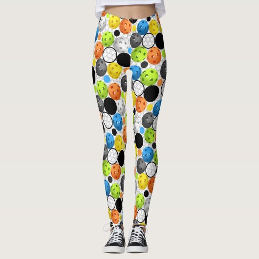 MehrfarbenPickleball Muster Leggings (Vorderseite)