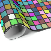 Mehrfarbenquadrat deckt Muster mit Ziegeln Geschenkpapier (Rolleneckpunkt)