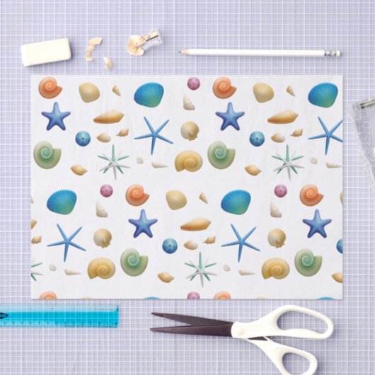 MehrfarbenSeashells Seidenpapier (Handwerk)