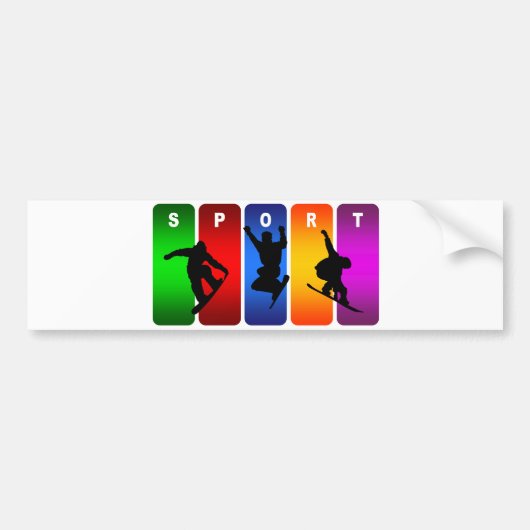 MehrfarbenSnowboarding-Emblem Autoaufkleber (Vorne)