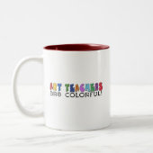 Mehrfarbentext-Kunstlehrer-T - Shirts und Zweifarbige Tasse (Links)