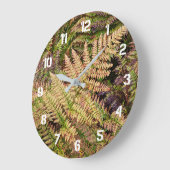 Mehrfarbenwald Ferns Botanisch Große Wanduhr (Winkel)