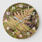 Mehrfarbenwald Ferns Botanisch Große Wanduhr (Vorderseite)