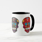 Mehrfarbenzuckerschädel-Tag der Toten Tasse (VorderseiteRechts)