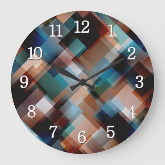 mehrfarbig geometrisch große wanduhr (Vorderseite)