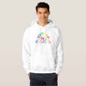 Mehrfarbig Hearts Hoodie (Vorne ganz)
