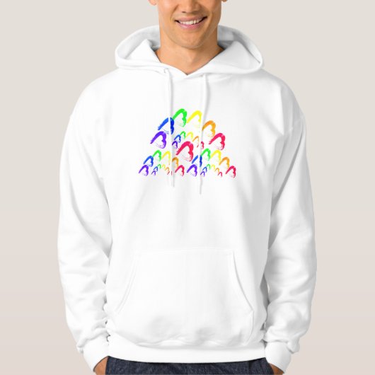Mehrfarbig Hearts Hoodie (Vorderseite)