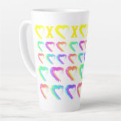 Mehrfarbig Hearts Latte Tasse (Linke Ecke)