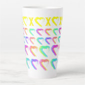 Mehrfarbig Hearts Latte Tasse (Vorderseite)