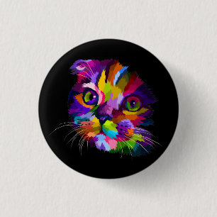 Mehrfarbig Kitten Pop Art Button