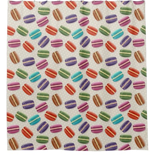 Mehrfarbig Macaroon Stilisierte Karamellfestivals Duschvorhang (Vorderseite)