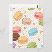 mehrfarbig, makaroon,herzen,polka dot,muster,spass postkarte (Vorne/Hinten)