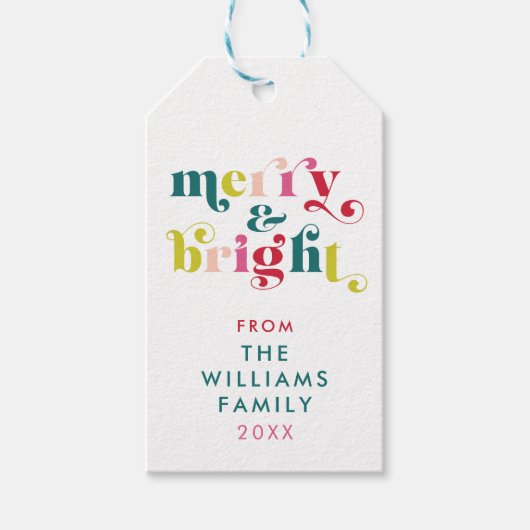 Mehrfarbig Moderne Weihnachten Geschenkanhänger (Vorderseite)