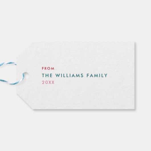 Mehrfarbig Moderne Weihnachten Geschenkanhänger (Rückseite Horizontal)