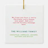 Mehrfarbig Moderne Weihnachten Keramikornament (Rückseite)