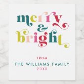 Mehrfarbig Moderne Weihnachten Weinetikett (Einzelnes Label)