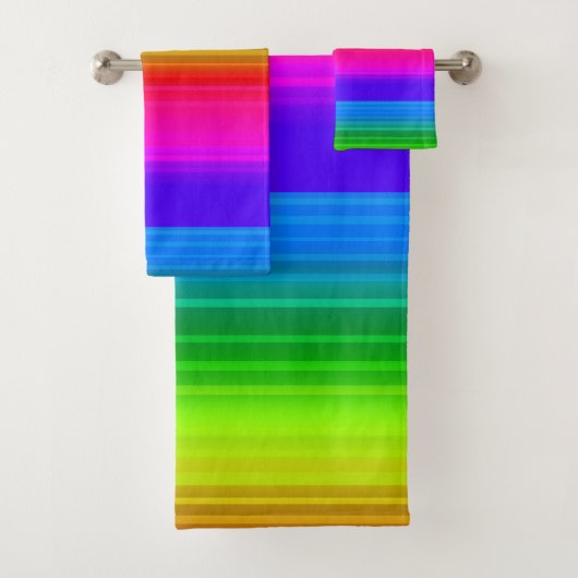 mehrfarbig, Regenbogen Badhandtuch Set (Insitu)