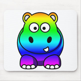 Mehrfarbig, Regenbogen-Flusspferd Mousepad
