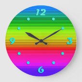 mehrfarbig, Regenbogen Große Wanduhr (Vorderseite)