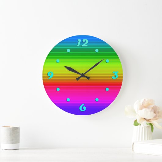 mehrfarbig, Regenbogen Große Wanduhr (Zuhause)
