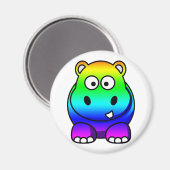 Mehrfarbig, Regenbogen Hippo Magnet (Vorderseite/Rückseite)