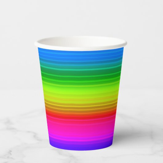mehrfarbig, Regenbogen Pappbecher (Vorderseite)