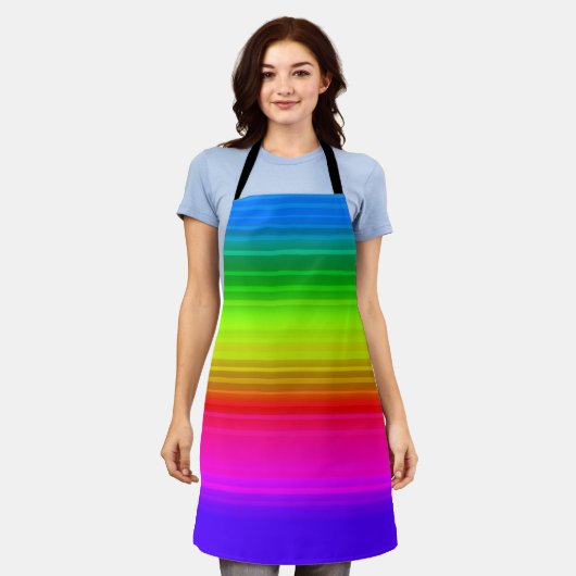 mehrfarbig, Regenbogen Schürze (Getragen)