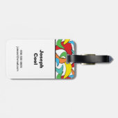 mehrfarbig Retro Boomerang Personalisiert Gepäckanhänger (Rückseite horizontal)