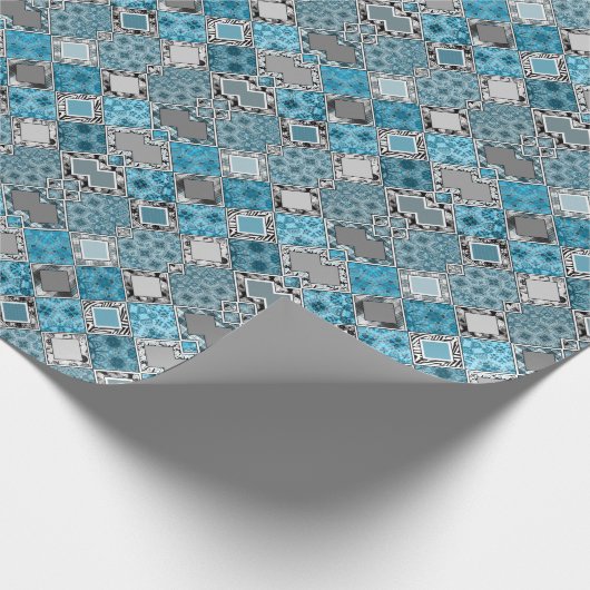 mehrfarbig , rustikal , Patchwork , Patches wickel Geschenkpapier (Ecke)