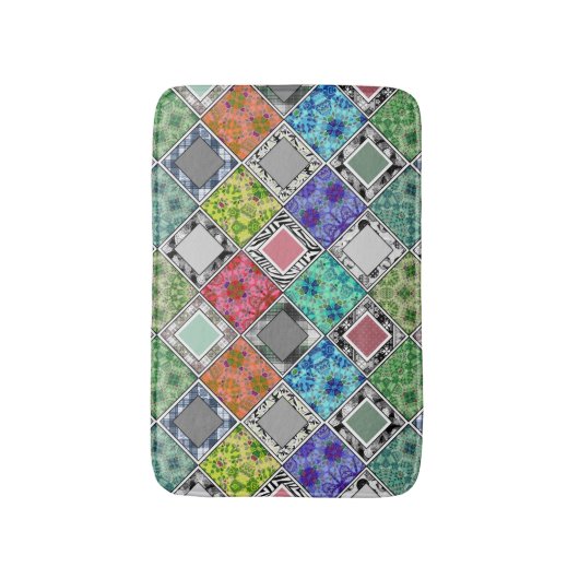 mehrfarbig , rustikal , Patchwork , Patchwork , Pa Badematte (Vorderseite Vertikal)